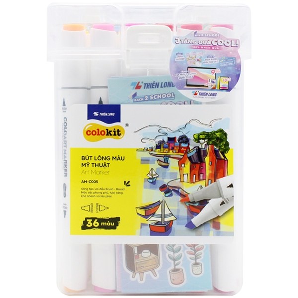 Bút Lông 36 Màu Mỹ Thuật Colokit Art Marker AM-C005