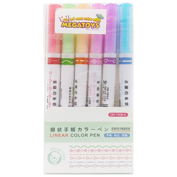 Bộ 6 Bút Đánh Dấu Trang Trí DM-7008-6