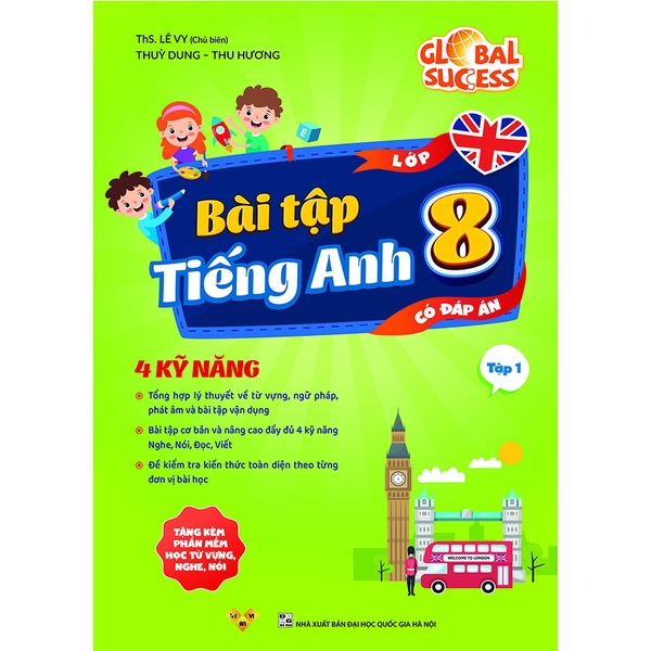 Bài Tập Tiếng Anh Lớp 8 - Global Success, 4 Kỹ Năng (Có Đáp Án) Tập 1