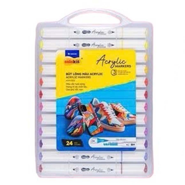Bút Lông Màu Colokit Acrylic Markers 2 Đầu ACM-C002 24 Màu