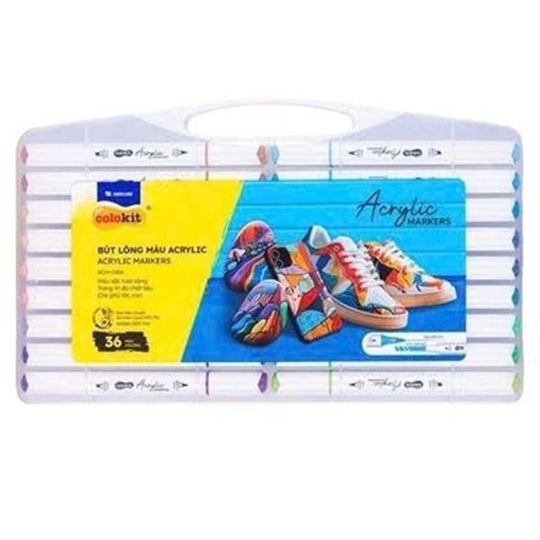 Bút Lông Màu Colokit Acrylic Markers 2 Đầu ACM-C006 36 Màu