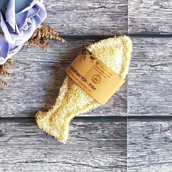 Xơ Mướp Ecolife Hình Cá - Đồ Chơi Cho Thú Cưng