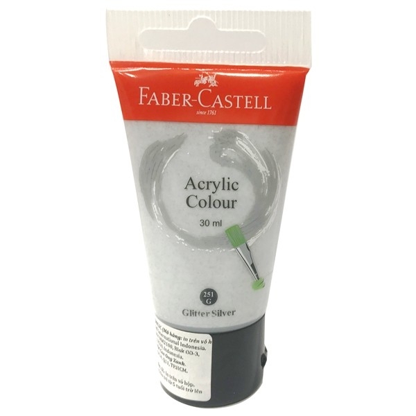 Tuýp Màu Vẽ Faber - Castell Acrylic 30ml - Màu Nhũ Bạc