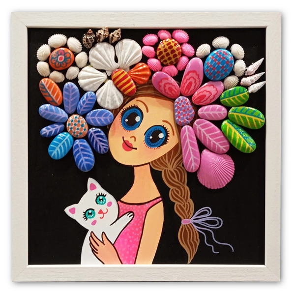 Tranh Sỏi Arcylic - Nụ Xuân Tươi Thắm - ADC167