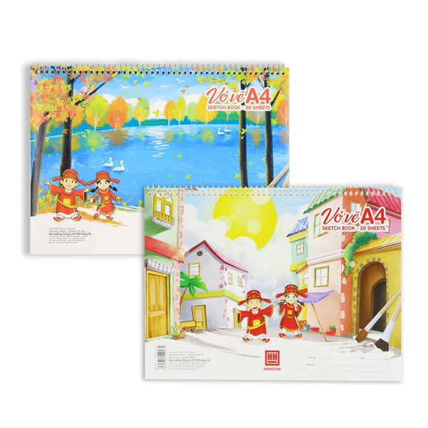 Vở Vẽ Lò Xo Hồng Hà A4 4927 20 tờ