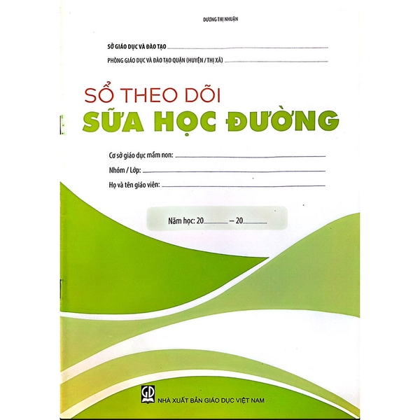Sổ Theo Dõi Sữa Học Đường