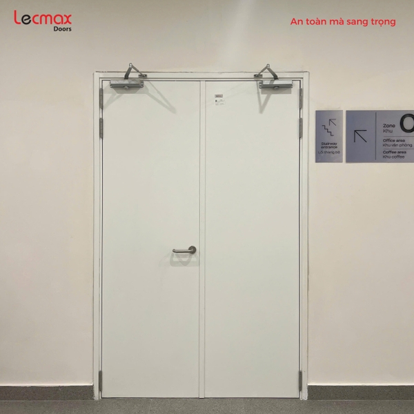 cửa chống cháy 2 cánh Lecmax đạt tiêu chuẩn PCCC