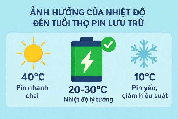 nhiệt độ ảnh hưởng tới tuổi thọ của pin