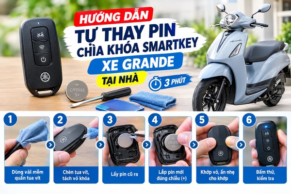 Hướng Dẫn Tự Thay Pin Chìa Khóa Smartkey Xe Grande Tại Nhà Chuẩn Kỹ Thuật