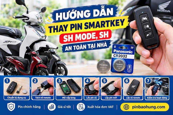 Hướng Dẫn Cách Thay Pin Smartkey SH Mode, SH An Toàn Tại Nhà