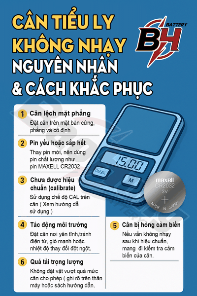 Cân Tiểu Ly Không Nhạy – Nguyên Nhân & Cách Khắc Phục Hiệu Quả