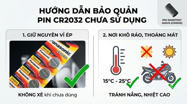 Hướng dẫn cách bảo quản pin Smartkey Janus (CR2032) chưa sử dụng đúng kỹ thuật