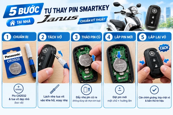 Quy trình 5 bước tự thay pin Smartkey Janus tại nhà chuẩn kỹ thuật