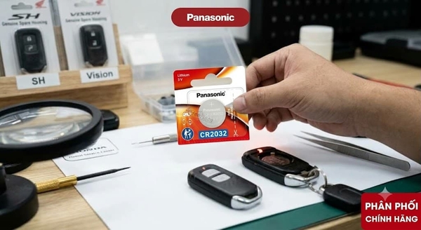 Nhân viên kỹ thuật tại Bảo Hùng hỗ trợ khách hàng thay pin smartkey vision miễn phí