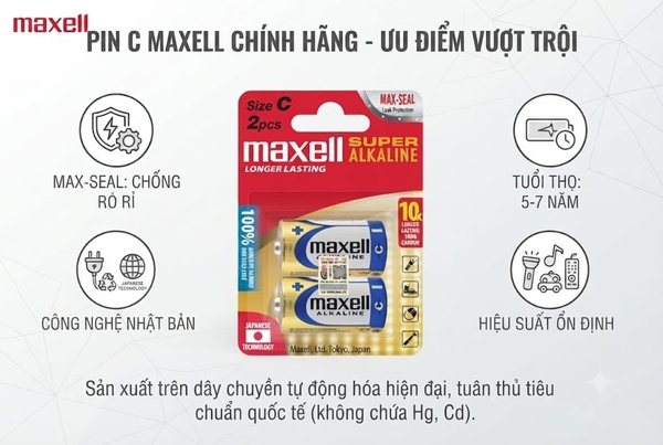 Đánh giá ưu điểm của pin C maxell