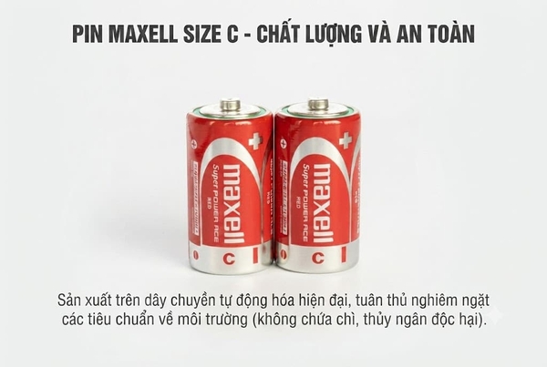 Pin C Maxell chất lượng, an toàn và bền bỉ