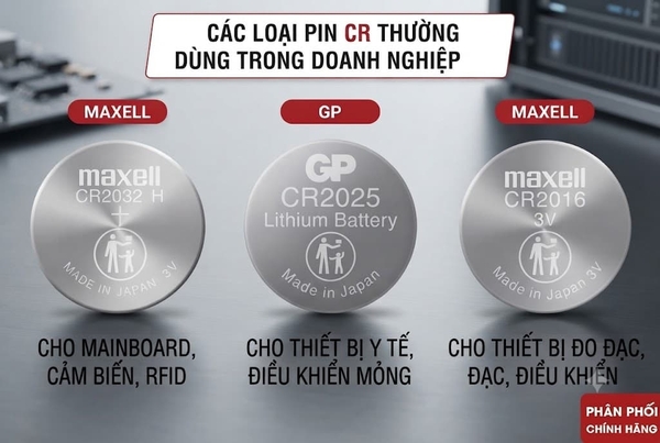 các loại pin CR thường dùng trong doanh nghiệp