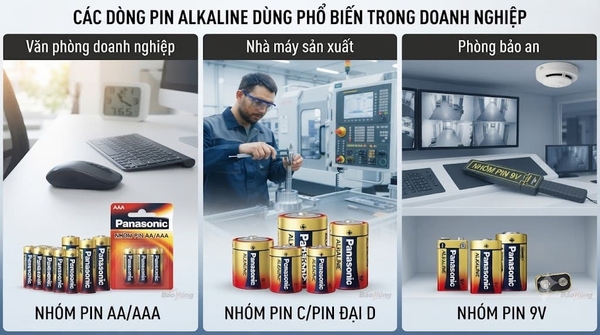 Các dòng pin kiềm thường dùng trong doanh nghiệp