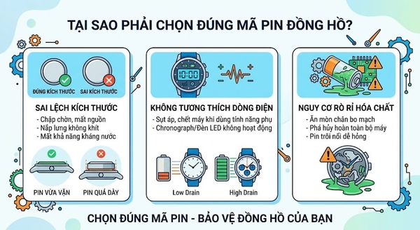 Những lý do cần tra cứu mã pin đồng hồ trước khi mua pin