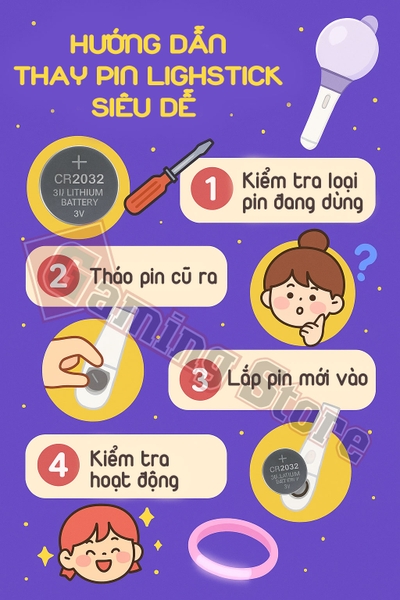 Hướng Dẫn Thay Pin Cho Lightstick Và Vòng Phát Sáng