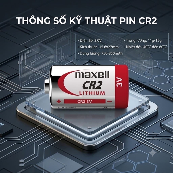 Thông số kỹ thuật tiêu chuẩn của Pin CR2 (Lithium 3V)