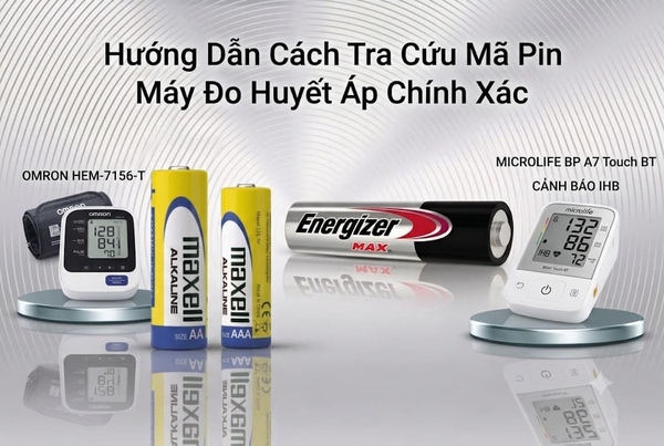 Máy đo huyết áp thường sử dụng mã pin đũa AA, AAA