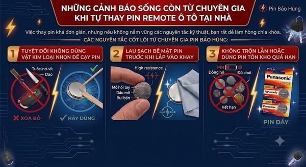 lưu ý khi thay pin remote ô tô tại nhà