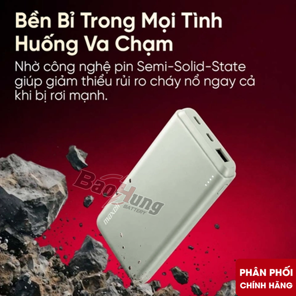 Pin Sạc Dự Phòng Maxell Semi Solid Power Bank MCP-GSS100PD – Hàng Chính Hãng