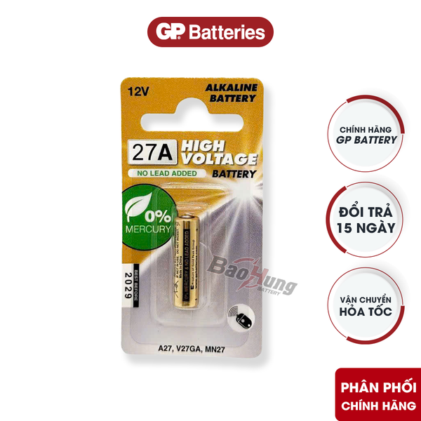 Pin GP Alkaline A27 (27A / MN27 / V27A) - Hàng Chính Hãng