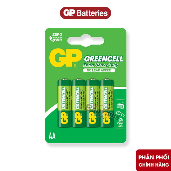Pin GP Greencell AA 1.5V (Vỉ 4 Viên) – Hàng Chính Hãng