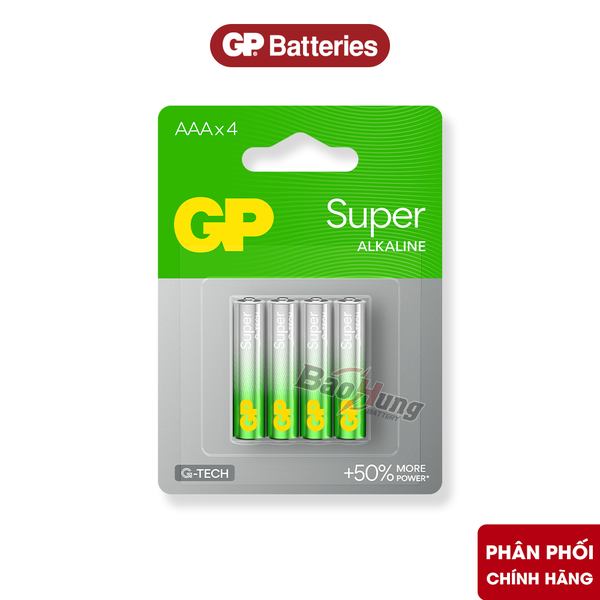 Pin GP Super Alkaline AAA 1.5V (Vỉ 4 Viên) – Hàng Chính Hãng