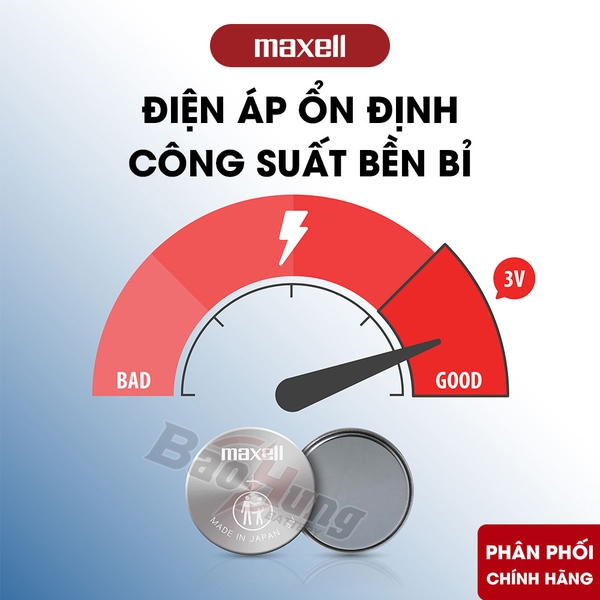 Pin Maxell CR1216 Lithium 3V (Vỉ 1 Viên) - Hàng Chính Hãng