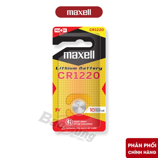 Pin Maxell CR1220 Lithium 3V (Vỉ 1 Viên) - Hàng Chính Hãng