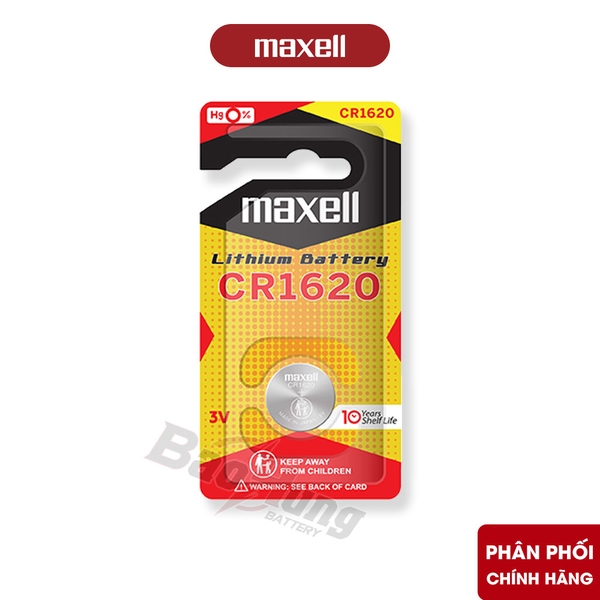 Pin Maxell CR1620 Lithium 3V (Vỉ 1 Viên) - Hàng Chính Hãng