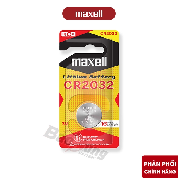 Pin Maxell CR2032 Lithium 3V (Vỉ 1 Viên) - Hàng Chính Hãng