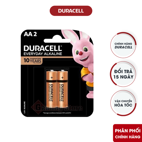 Pin Duracell Everyday Alkaline AA 1.5V (Vỉ 2 Viên) – Hàng Chính Hãng