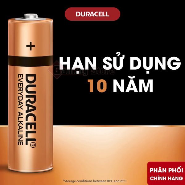 Pin Duracell Everyday Alkaline AA 1.5V (Vỉ 2 Viên) – Hàng Chính Hãng
