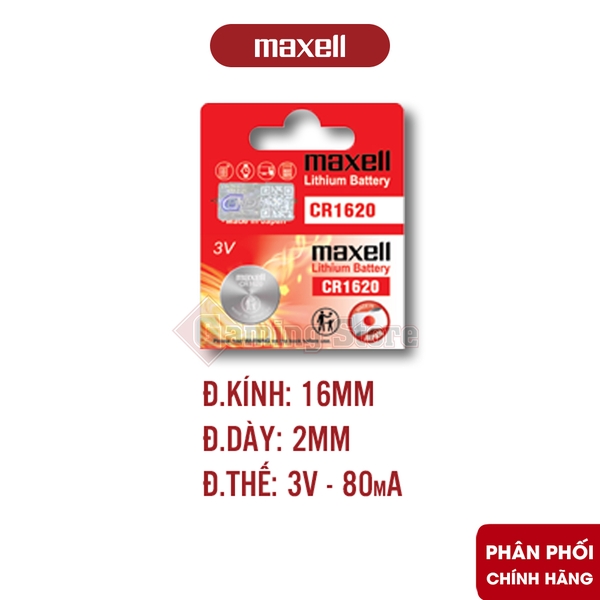 Pin Maxell CR1620 Lithium 3V - Hàng Chính Hãng