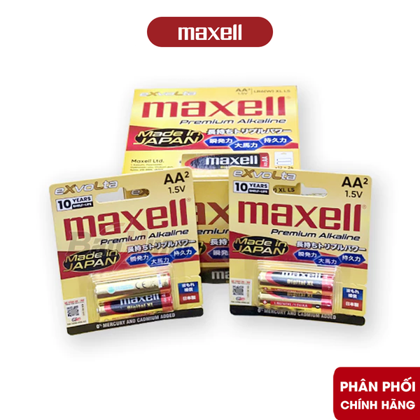Pin Maxell EXvolta Premium Alkaline AA / LR6 1.5V ( Combo 4 Vỉ  ) - Hàng Chính Hãng