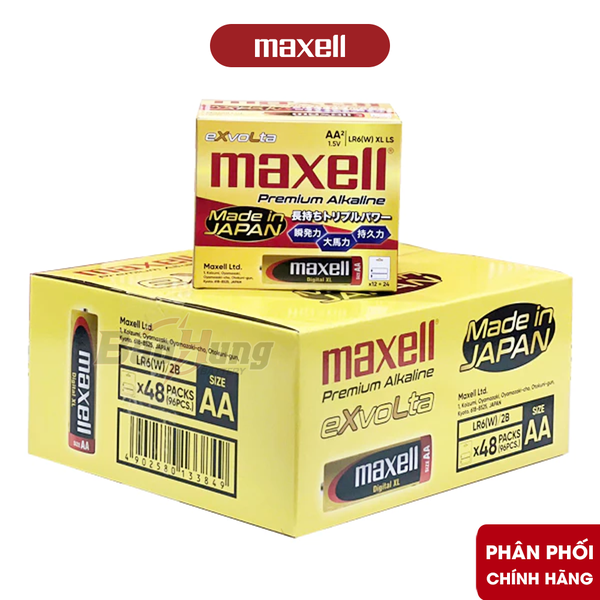 Pin Maxell EXvolta Premium Alkaline AA / LR6 1.5V ( Combo 4 Vỉ  ) - Hàng Chính Hãng