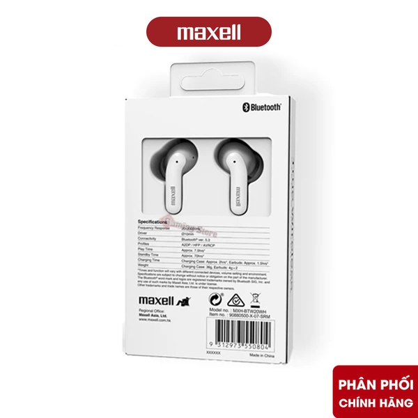 Tai Nghe True Wireless Maxell BTW20WH - Hàng Chính Hãng