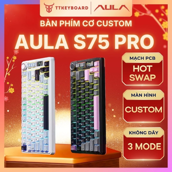 Bàn Phím Cơ Không Dây Aula S75 Pro - Có Màn Led Tùy Chỉnh - Led RGB ...