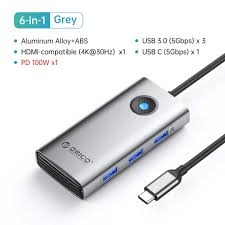 Bộ chia ORICO cổng Hub TYPE-C (3*USB + 1*TF + HDMI 4K)
