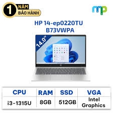 Laptop HP 14s-ep0220TU (Intel Core i3.1315U/ RAM 8GB / 512GB SSD / 14.0inch FHD / Win 11 / Màu Bạc)