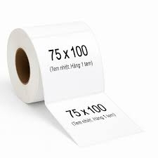 Giấy in mã vạch 1 hàng (A7, 75*100mm 30m, TMĐT, Decal nhiệt)
