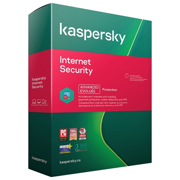 Phần mềm diệt viruts Kaspersky Internet 3U/1Y