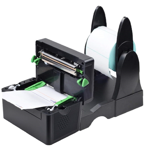 Máy in tem mã vạch XPrinter XP-DT108B (khổ 108mm, in nhiệt trực tiếp lên giấy decal, thương mại điện tử)