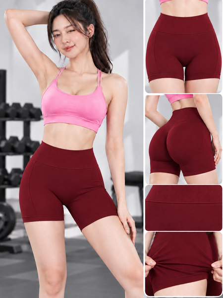 Quần Short Yoga Nữ Cạp Chun 3 Tầng Nâng Mông Không Đường May image 4