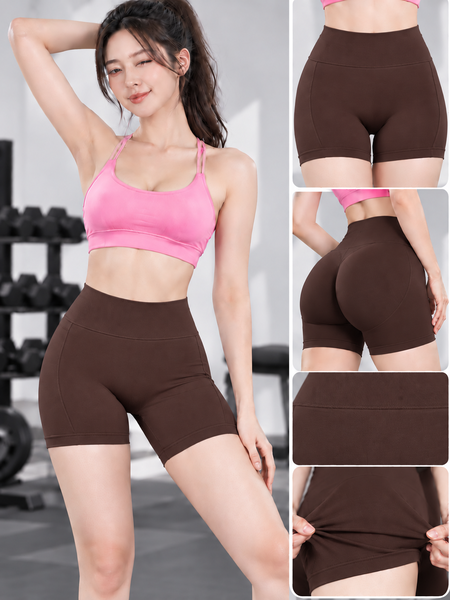 Quần Short Yoga Nữ Cạp Chun 3 Tầng Nâng Mông Không Đường May image 5