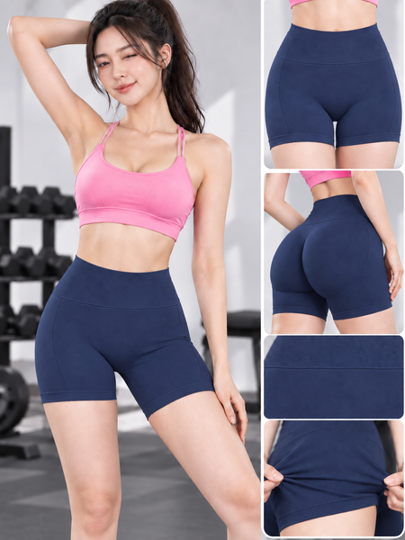 Quần Short Yoga Nữ Cạp Chun 3 Tầng Nâng Mông Không Đường May image 3